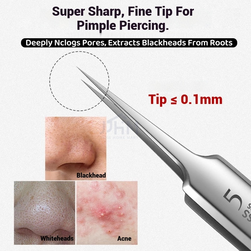 【SG NDD】 Acne Removing Needle Cover Blackhead Removing Tweezers Clip Blackhead Removal Tool Kit,PrecisionTweezers and Pimple Needles for AcneIngrown Hairs, and Skin Care