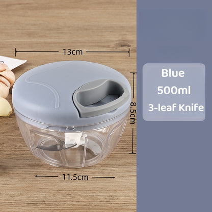【SG Stock】Vegetable Chopper Mini Blender Garlic Cutter Manual Food Processor Meat Grinder Hand Ginger Crushed Shredder