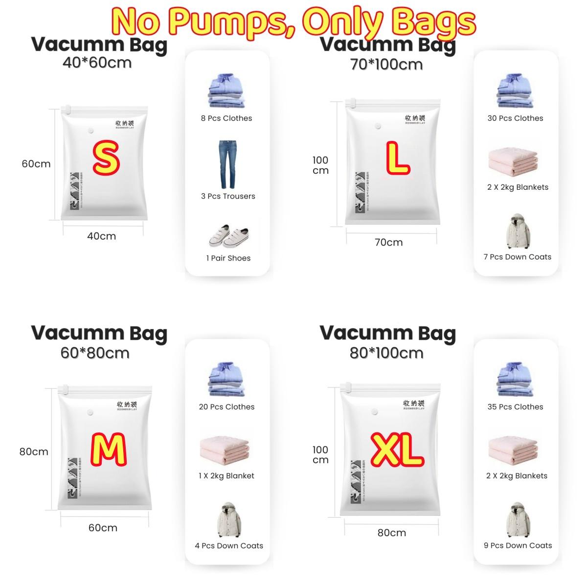 <Thicken PVC> Vacuum Storage Bag vacuum sealer bag Travel Vacuum Bag compress Mini Storage Bag Vacuum Bag Pump Travel Compressed Bag Mini Vacuum Sealer Machine