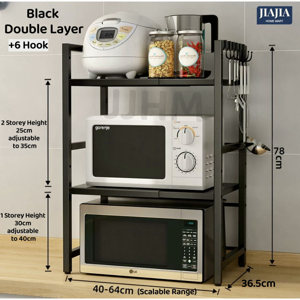 Adjustable Microwave Oven Cooker Rack Kitchen Shelf Easy Installation