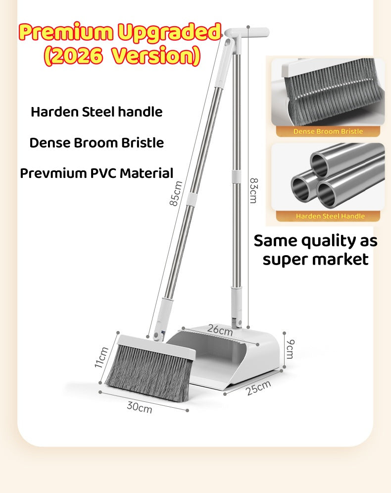 Rotatable Broom and Wind Proof Dust Pan with Broom Comb Broom Set Non-Stick Broom Magic Wiper Set