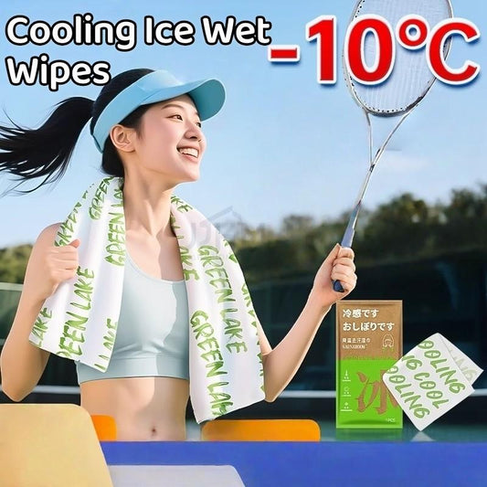 [Ten Milion Hot Selling] Cooling Ice Towels, Cooling Wet Wipes with Plant Formula, Great for Outdoor Concerts Cool Instant Cooling Face/Body Wipes & Handy Body Cool Sheet/Towel Sheets Icy Deodorant Body Wipes