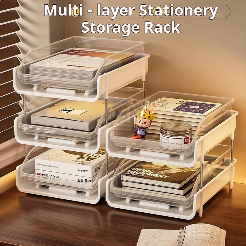 SG Stock A4 Stackable Document Tray Desk Document Tray File Organiser Office Supplies Stationery Storage