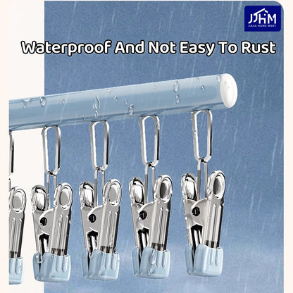 【SG Ready Stock】30 Clips Anti-slip Stainless Steel Sock Hanger Stackable with Shoe Rack Underwear Sock Drying Pegs Rack Traceless Hanger Drying Rack
