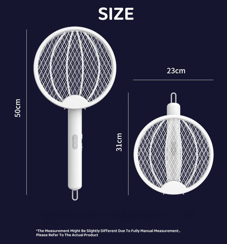 [2025 Ver] Update 3in1 Electric Insect Mosquito Racket Mosquito Swatter Killer USB Rechargeable LED Lamp