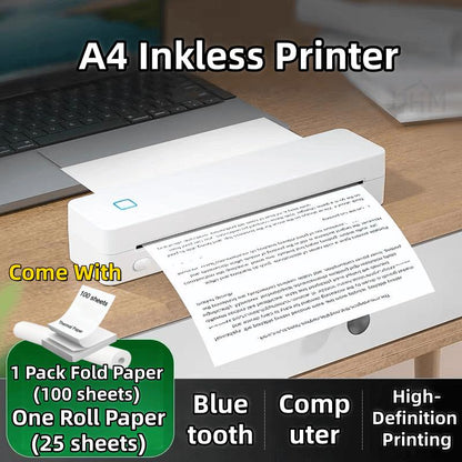 【Support A4 Size】Portable A4 Thermal Printer,DPI Wireless Bluetooth Thermal Printer,Compatible With A5/B5/Letter