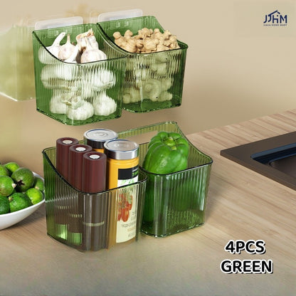 Ginger Onion Garlic Storage Basket Kitchen Wall Mounted Basket Organizer Refrigerator Side Door Storage Box Hanging
