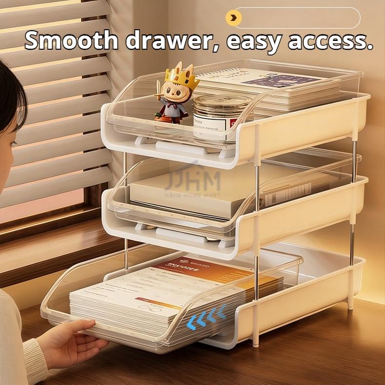 SG Stock A4 Stackable Document Tray Desk Document Tray File Organiser Office Supplies Stationery Storage