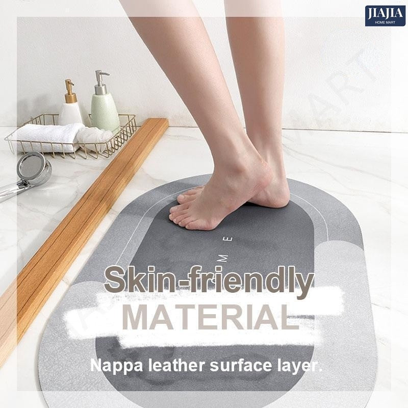 SG IN STOCK Diatom Mud Absorbent Pad Toilet Floor Quick-Drying Mat Non-slip Bathroom floor mat - Super Water Absorbent