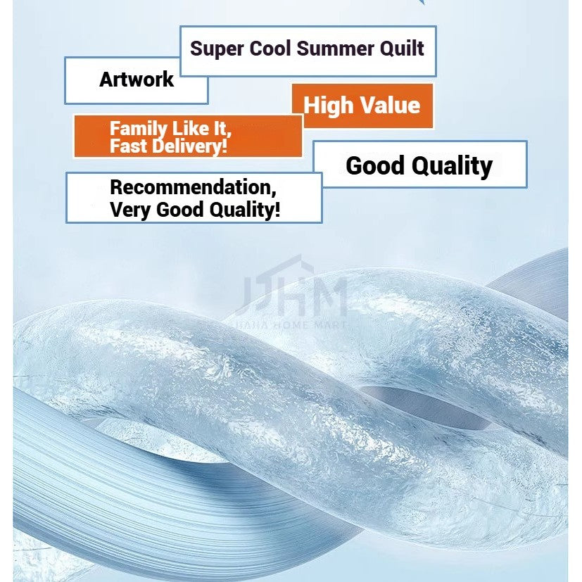 【SG NDD】 Cooling Summer Blanket Ice Silk Lightweight Quilt Air Condition Comforter Bed Double Side Cold Fabric