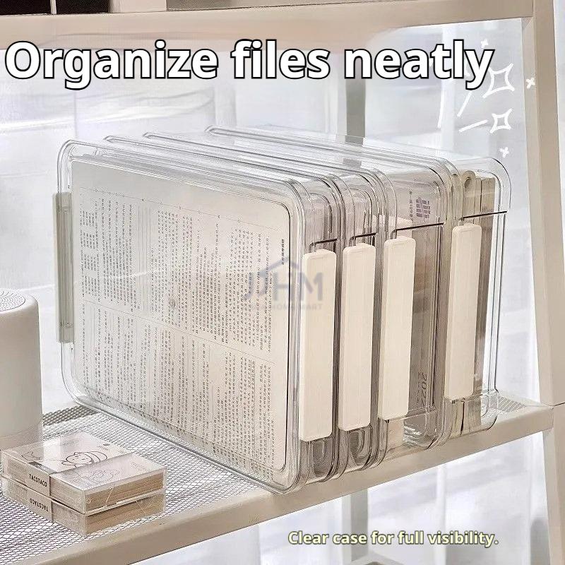 <Buy 3 Get 1 Free> A4 Acrylic Document Storage Tray Storage Box Transparent File Organizer Desktop Organization