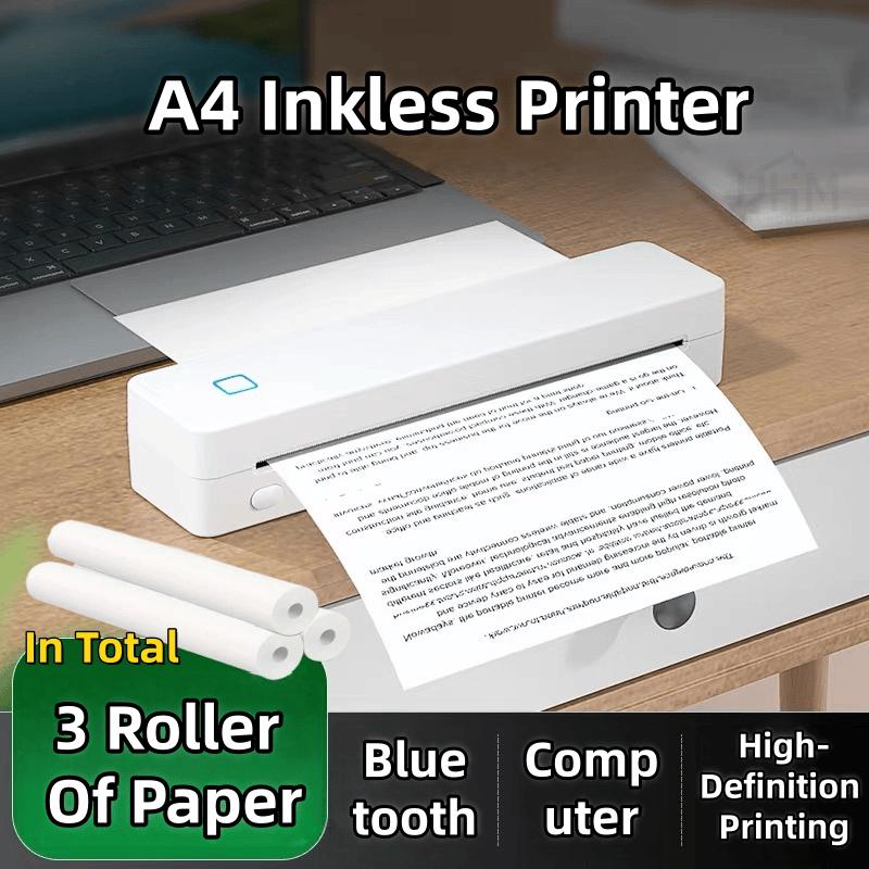 【Support A4 Size】Portable A4 Thermal Printer,DPI Wireless Bluetooth Thermal Printer,Compatible With A5/B5/Letter