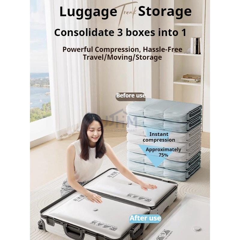 <Thicken PVC> Vacuum Storage Bag vacuum sealer bag Travel Vacuum Bag compress Mini Storage Bag Vacuum Bag Pump Travel Compressed Bag Mini Vacuum Sealer Machine