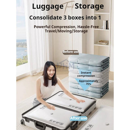 <Thicken PVC> Vacuum Storage Bag vacuum sealer bag Travel Vacuum Bag compress Mini Storage Bag Vacuum Bag Pump Travel Compressed Bag Mini Vacuum Sealer Machine