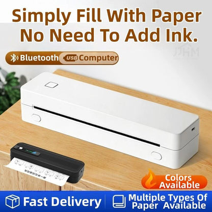 【Support A4 Size】Portable A4 Thermal Printer,DPI Wireless Bluetooth Thermal Printer,Compatible With A5/B5/Letter