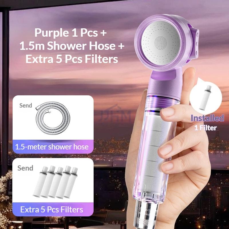 [SG Ready Stock] Portable Filter Shower Head 3 Modes High Pressure Water Saving Shower Cartridges Travel Shower Head