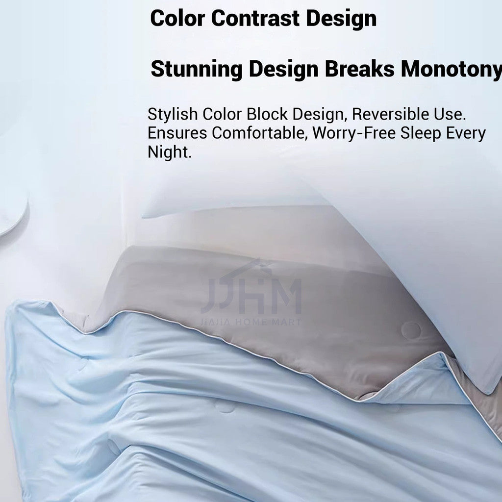 【SG NDD】 Cooling Summer Blanket Ice Silk Lightweight Quilt Air Condition Comforter Bed Double Side Cold Fabric