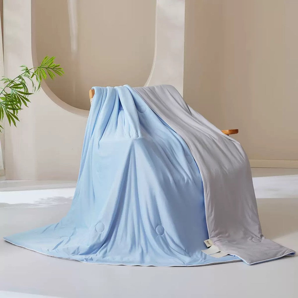 【SG NDD】 Cooling Summer Blanket Ice Silk Lightweight Quilt Air Condition Comforter Bed Double Side Cold Fabric