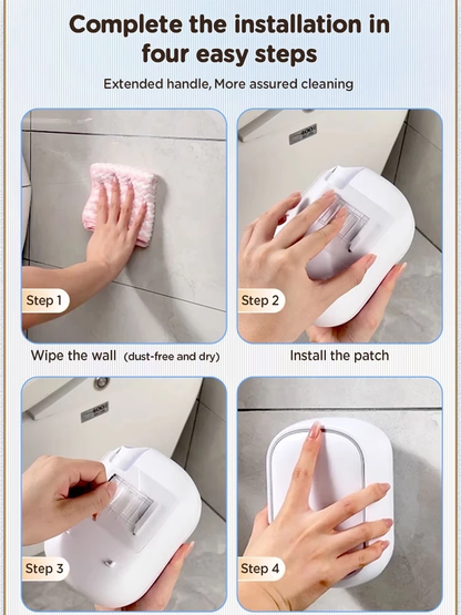 Disposable Toilet Brush Set Wall-Mounted Full Coverage 360°Clean Quick-Release Head SwapComes with bracket and interchangeable head