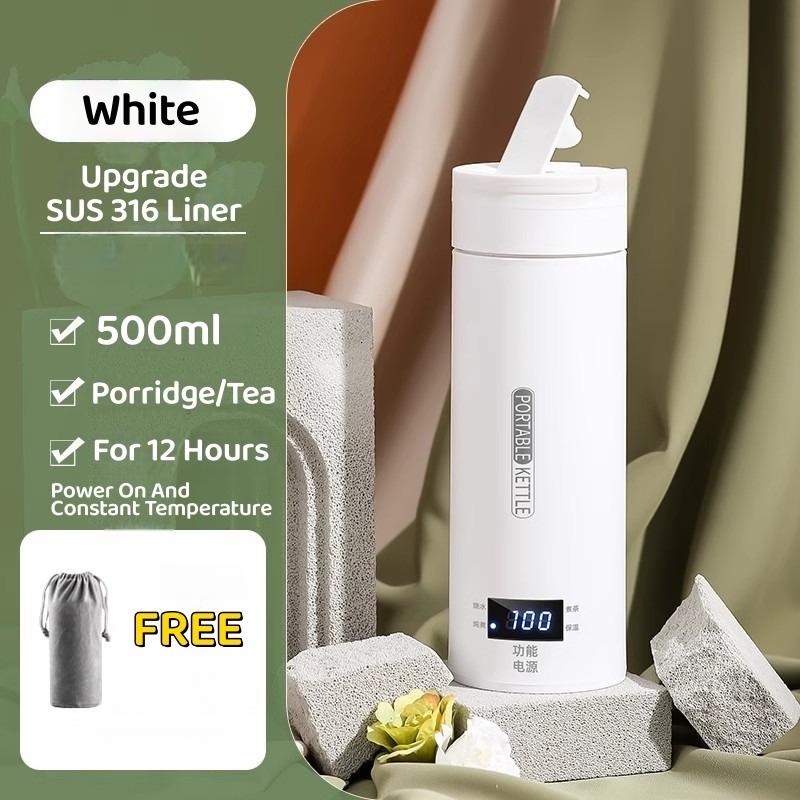 SG Local[upgrade 316] - 500 ml  Portable electric kettle Keep Warm Smart Water Kettle Dispenser Travel Mini Instant Heat Water Portable Desktop Water Dispenser Thermoregulation Smart Kettle