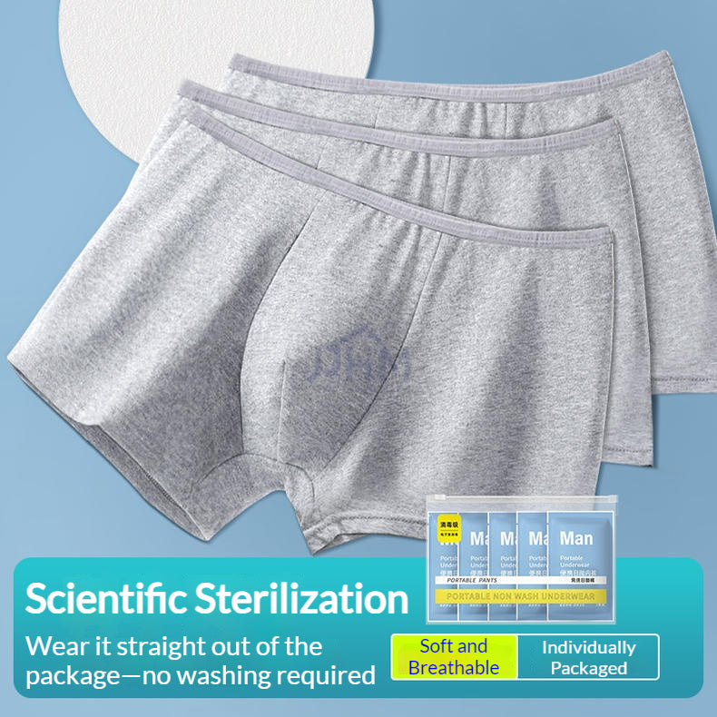 [SG] Men's Disposable Underwear Travel Business Trip No Wash Underwear Individually Packaged Sterile Disposable Boxer Briefs Breathable Cotton Underwear Emergency Travel Essentials Hospital Maternity Confinement Men Boxer Shorts