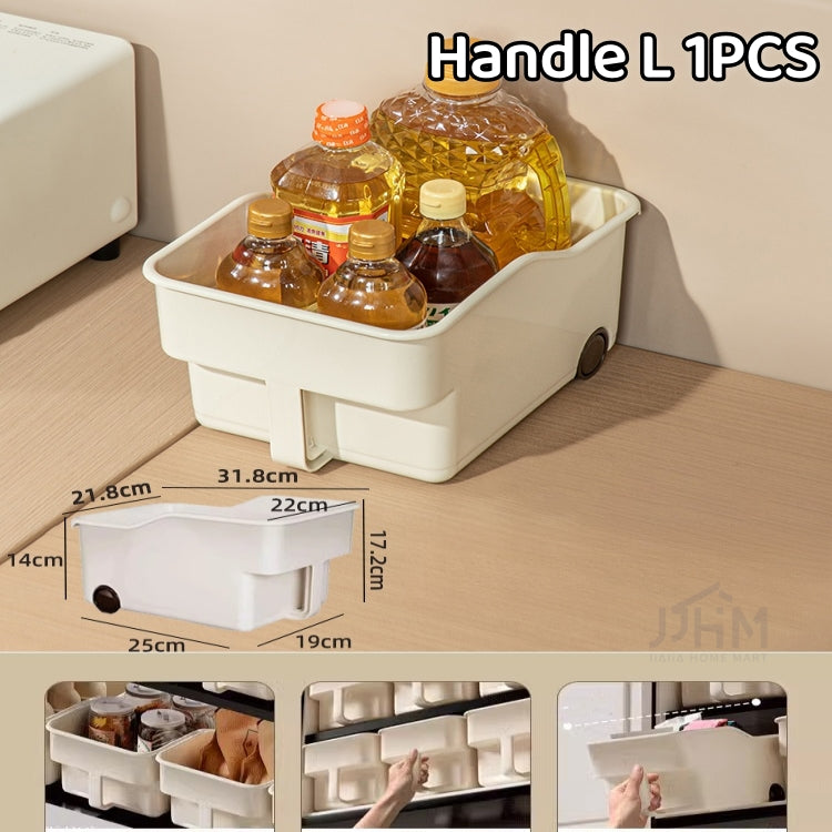 [BUY 3 FREE 1]Japanese kitchen storage box sundries cabinet organize pots and pans seasonings pot lid rack sink basket with rollers