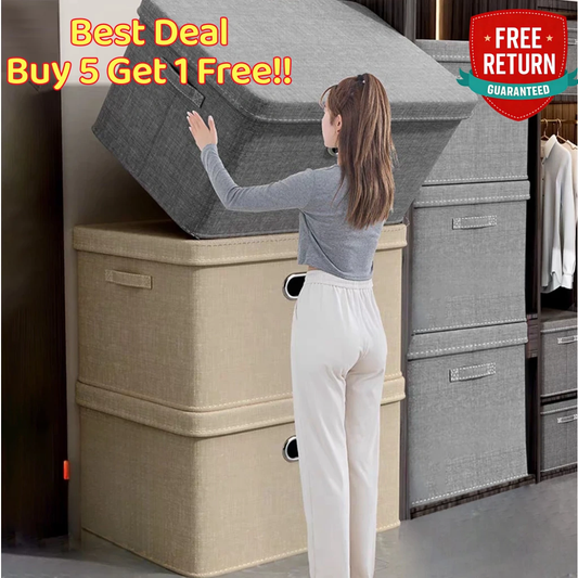 <Buy 5 Free 1> Folding storage box clothes storage box household fabric sorting box wardrobe clothes quilts, layered storage basket