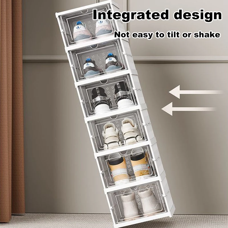 3/6/9 Layers Foldable Shoe Box Transparent Shoe Cabinet Stackable Shoe Storage Box Home Shoe Rack Cabinet