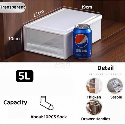 NND Drawer Type Stackable Storage Drawer Plastic Container Storage Box Cabinet Bin Cabinet