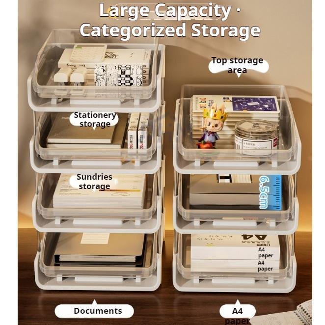 SG Stock A4 Stackable Document Tray Desk Document Tray File Organiser Office Supplies Stationery Storage