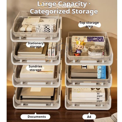 SG Stock A4 Stackable Document Tray Desk Document Tray File Organiser Office Supplies Stationery Storage