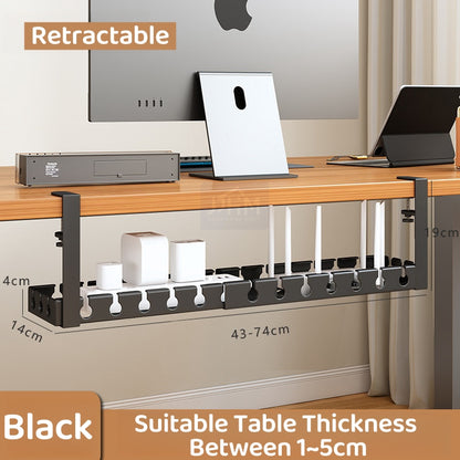 Under Table Cable tray/Cable Management Tray/Under Desk Cable Management Tray Desk Bottom Socket Holder Line Rack