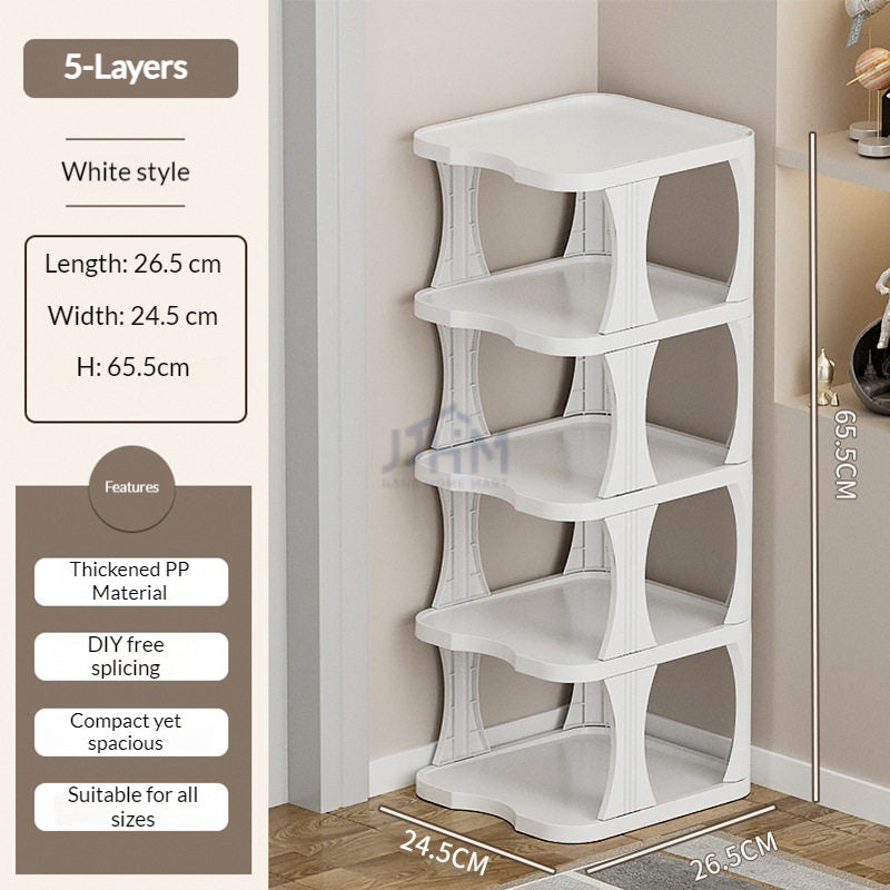 SG Stock Multi-Layer Shoe Rack Plastic Simple Shoe Racks Space Saving DIY Shoe Organizer 鞋架