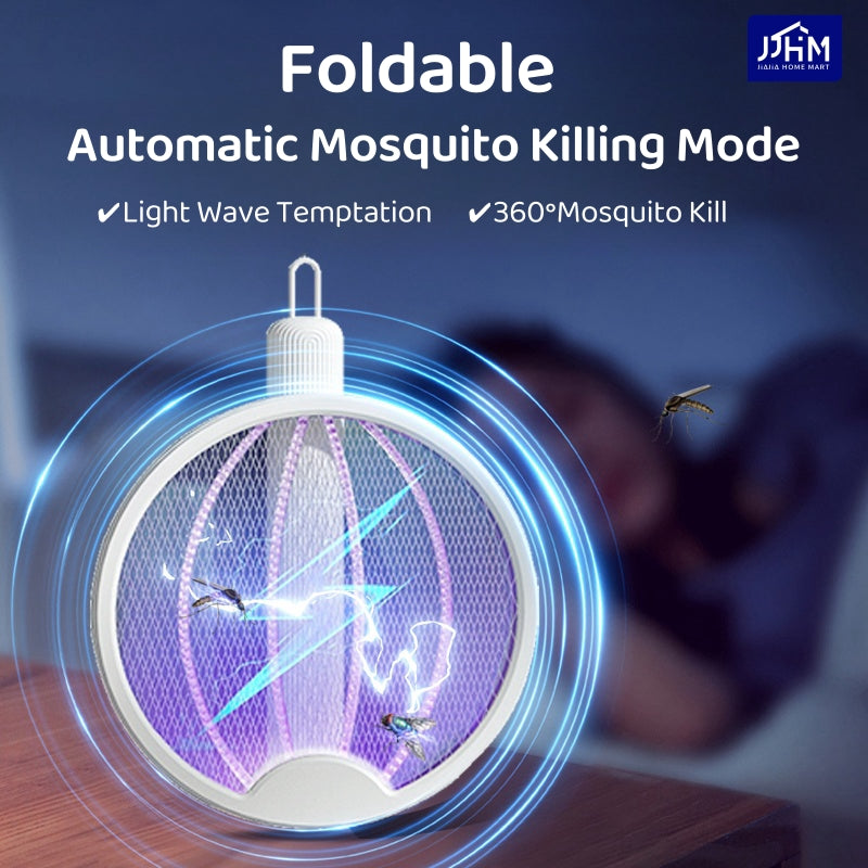 [2025 Ver] Update 3in1 Electric Insect Mosquito Racket Mosquito Swatter Killer USB Rechargeable LED Lamp