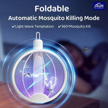 [2025 Ver] Update 3in1 Electric Insect Mosquito Racket Mosquito Swatter Killer USB Rechargeable LED Lamp