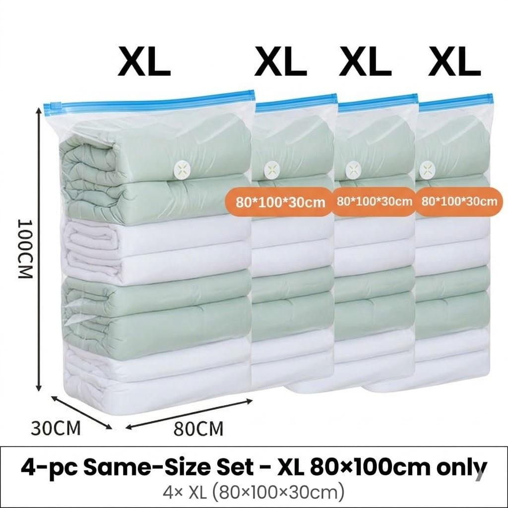 <Pumpless> Vacuum Bag Compression Bag No Need Pump Reusable Travel Clothes Storage Bag Seal Bags