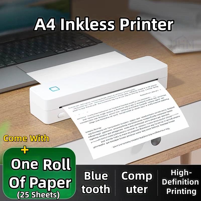 【Support A4 Size】Portable A4 Thermal Printer,DPI Wireless Bluetooth Thermal Printer,Compatible With A5/B5/Letter