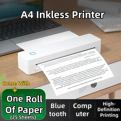 【Support A4 Size】Portable A4 Thermal Printer,DPI Wireless Bluetooth Thermal Printer,Compatible With A5/B5/Letter