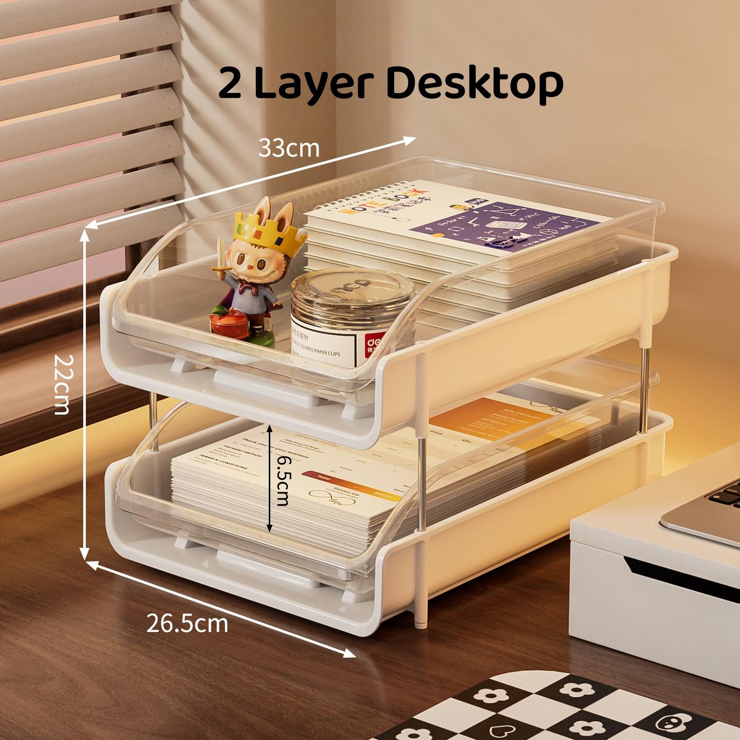 SG Stock A4 Stackable Document Tray Desk Document Tray File Organiser Office Supplies Stationery Storage