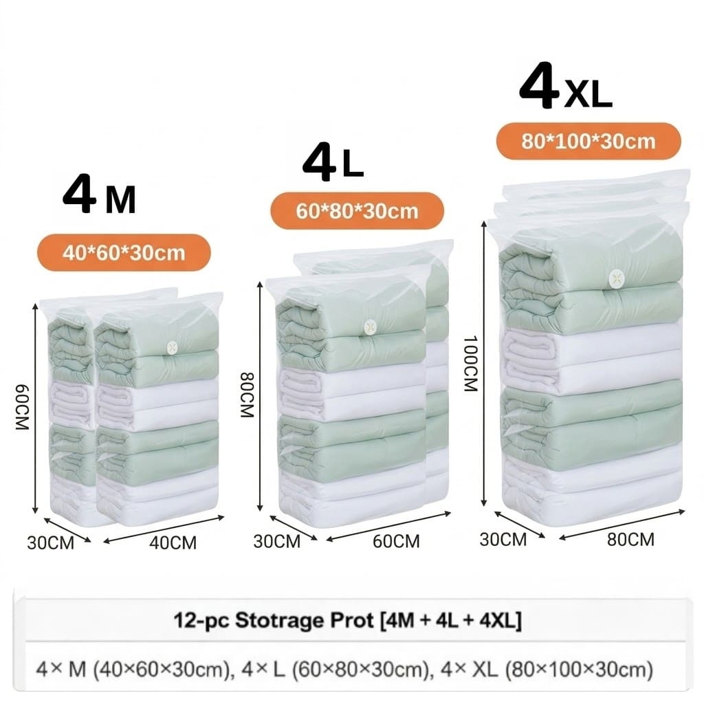 <Pumpless> Vacuum Bag Compression Bag No Need Pump Reusable Travel Clothes Storage Bag Seal Bags