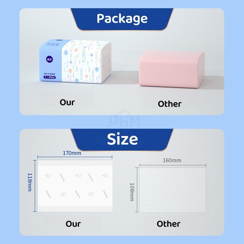 【SG Stock】Tissue Paper 5 Ply Thickened 400 Sheets Toilet Paper Tissue Kleenex Tissue Large Toilet Roll Drawer Paper