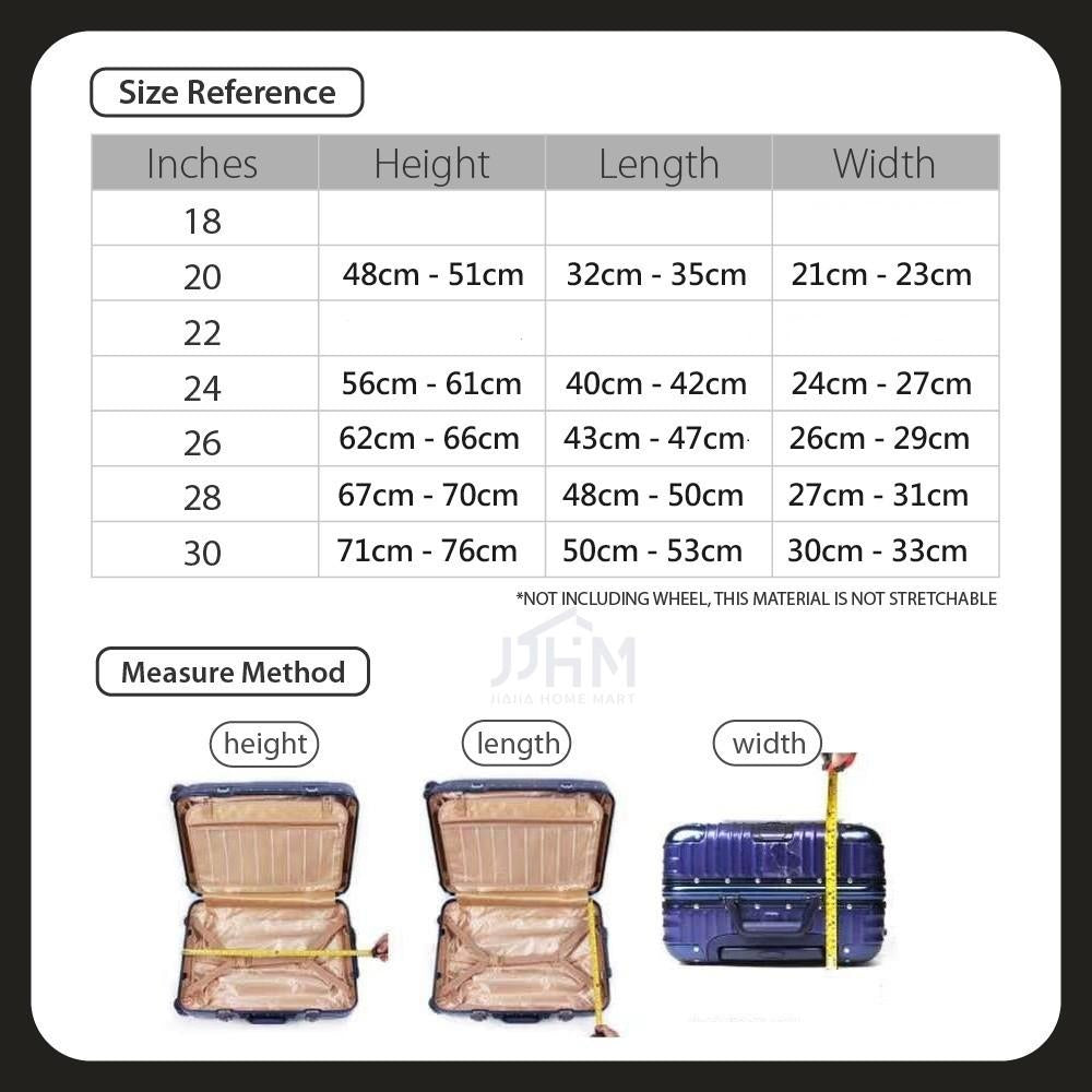 SG PVC Luggage Transparent Cover - Waterproof Plastic Protector Suitcase & Bag Travel 20 24 26 28 30 Inch