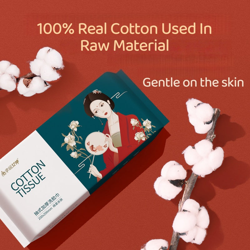 <Premium Cotton> Disposable Facial Towel, Makeup Remover Tissue, Towel, Large and Thick wipes