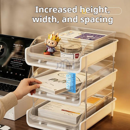 SG Stock A4 Stackable Document Tray Desk Document Tray File Organiser Office Supplies Stationery Storage