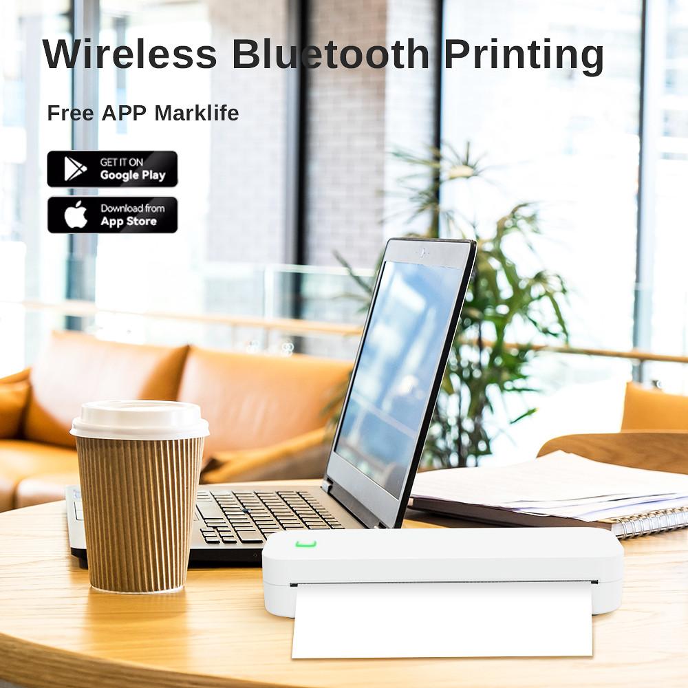 【Support A4 Size】Portable A4 Thermal Printer,DPI Wireless Bluetooth Thermal Printer,Compatible With A5/B5/Letter