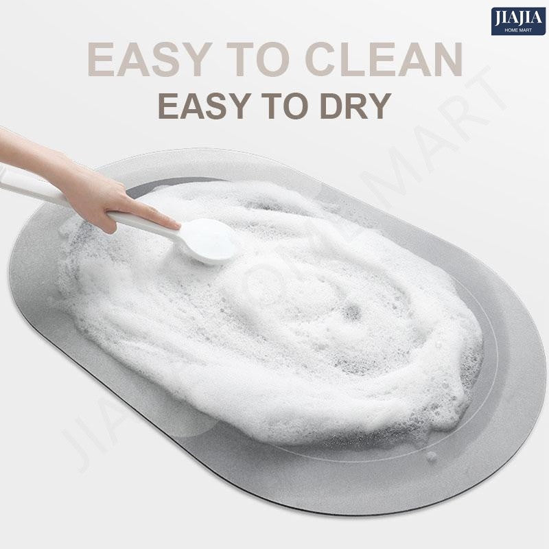 SG IN STOCK Diatom Mud Absorbent Pad Toilet Floor Quick-Drying Mat Non-slip Bathroom floor mat - Super Water Absorbent