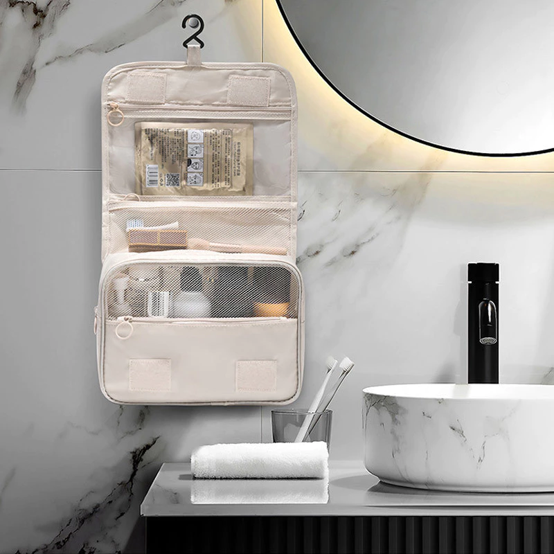 Foldable toiletry travel bag hanger bag high quality water proof pouch makeup organizer upgrade size