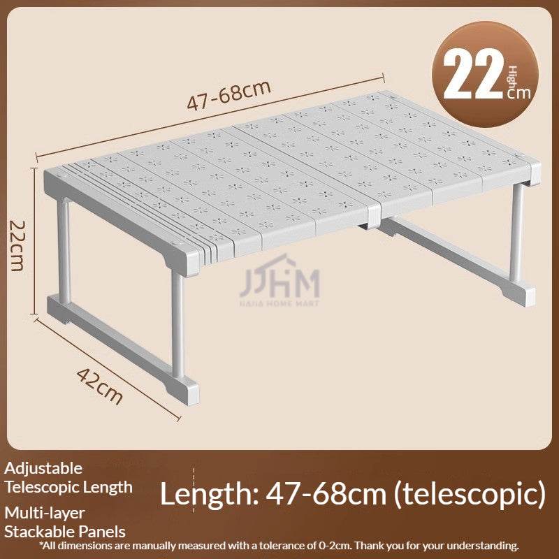 SG Next Day Delivery Adjustable Wardrobe Organizer  Stackable PP Shelf  Space-Saving Closet Divider Storage