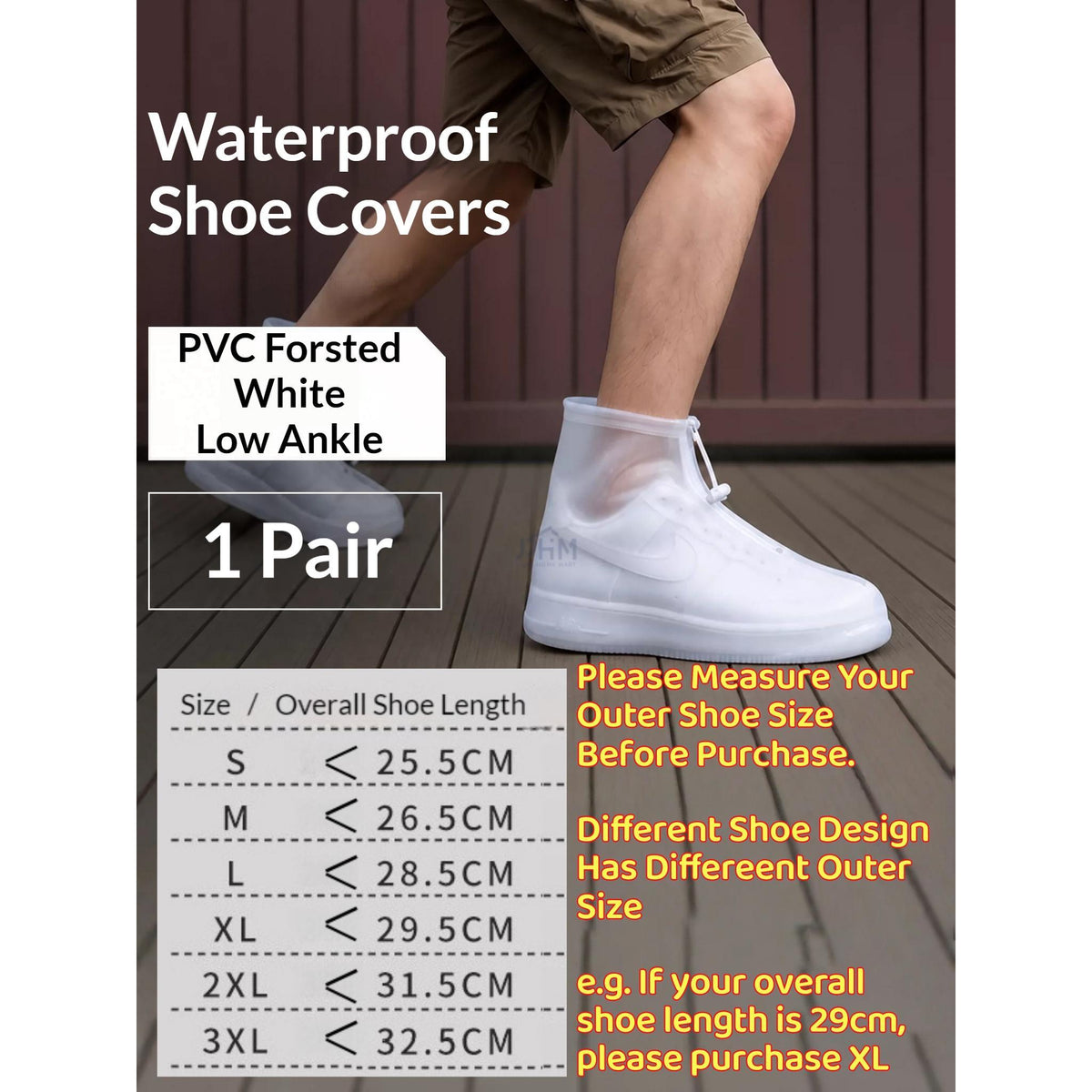 【SG Seller】 Rain Boot Outdoor Walking Travel Reusable Anti-Slip Durable PVC Waterproof Rain Shoes Cover
