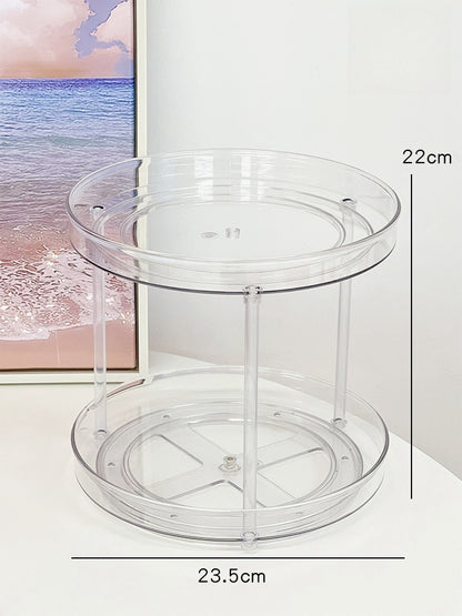 360 Degree Rotating Fashion Acrylic Transparent Cosmetic Storage Box Desktop Dressing Table